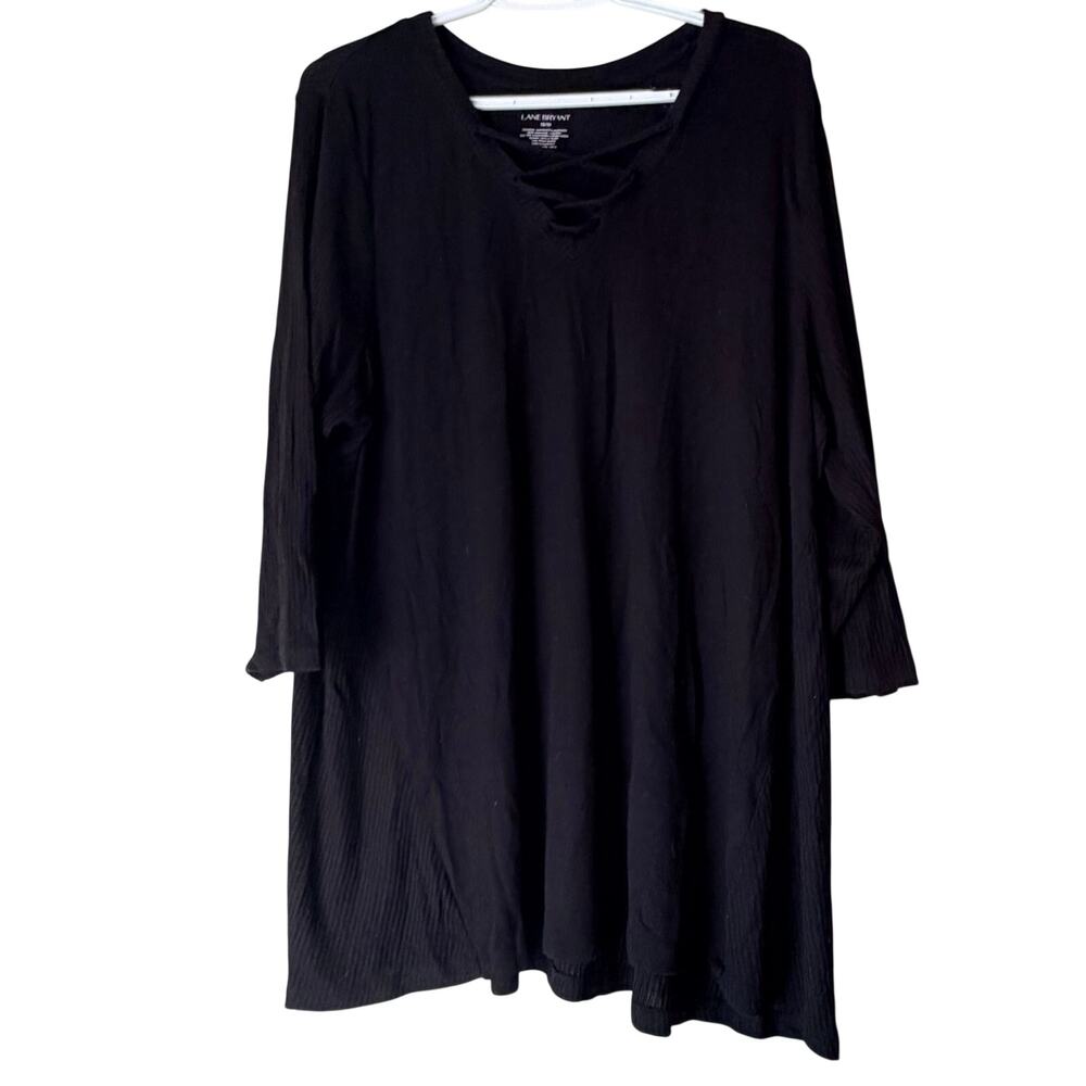 Lane Bryant 1/2 Sleeve Shirt Black Size 18/20